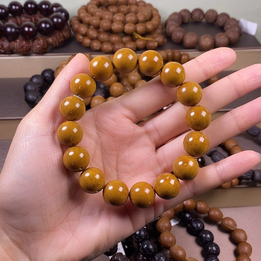 紫金鼠手串15黄皮光珠