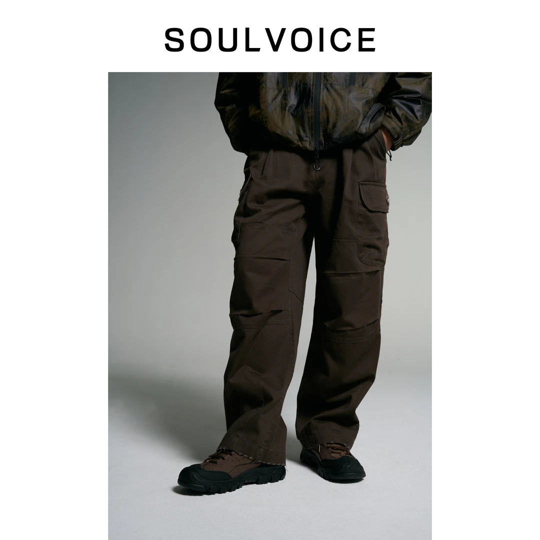 SOUL VOICE秋冬猎装工装裤休闲裤多口袋轻户外裤子男士宽松FFP002