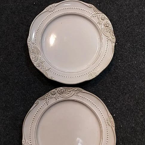 瓷片微瑕玫瑰八寸浅盘两个一组