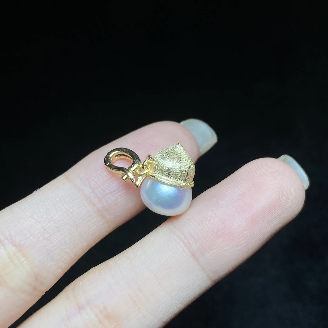 【小北珠宝】S925银淡水珍珠吊坠约9mm+【多样性发一件】7-BJ07X127