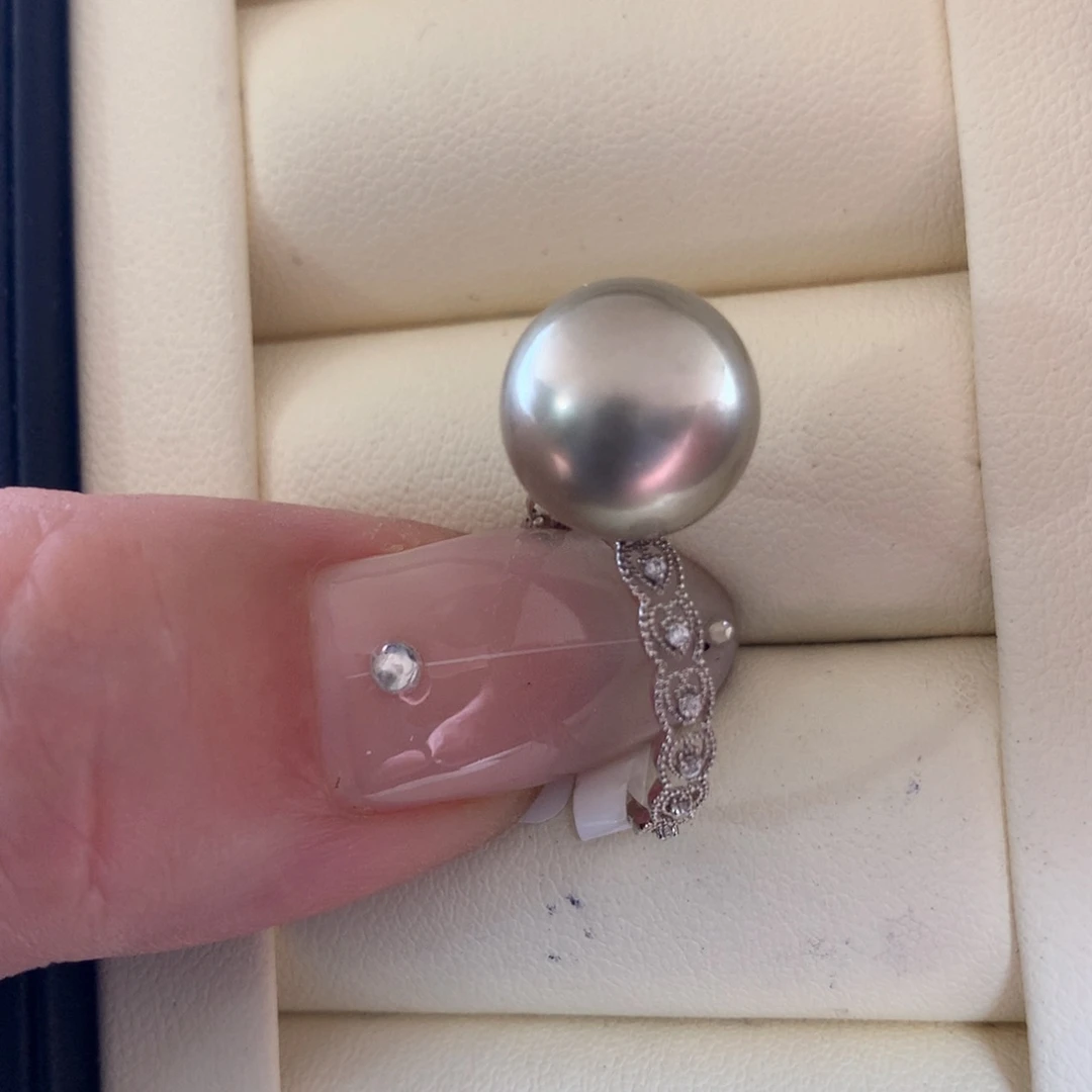 18K金镶嵌戒指海水珍珠