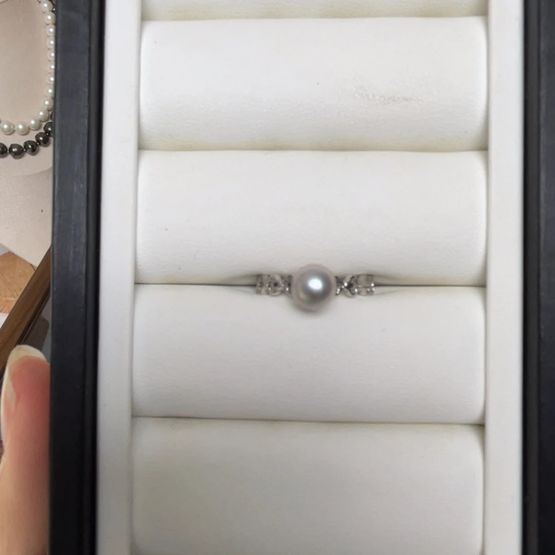 海水珍珠戒指银S925镶嵌