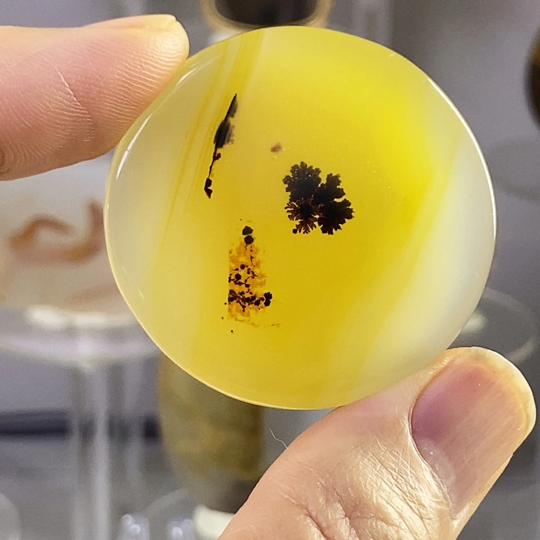 合成碳硅石非金属时尚图纹画面石饰品