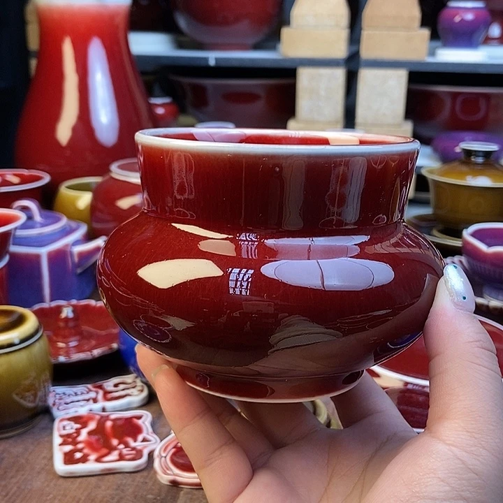 陶瓷景德镇名陶雅玩原矿郎红