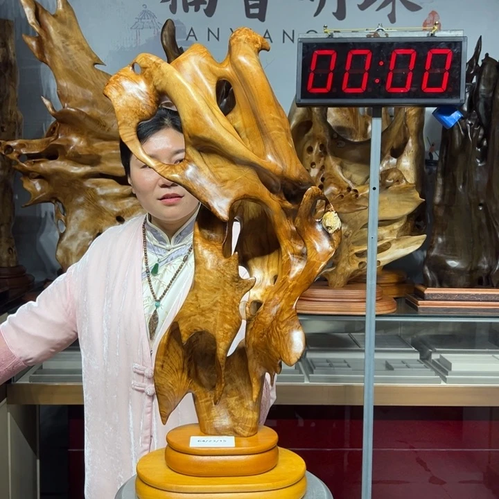 乌木类家具晨**鼓金丝楠木