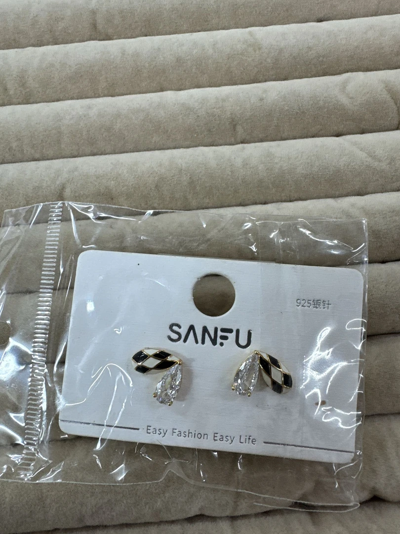 合金耳饰 三福耳钉清新-爱心/兔D53115-零