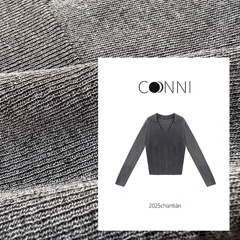 【东京街角】高品质亚麻毛衣25春装新款大V领长袖时尚百搭针织毛衫