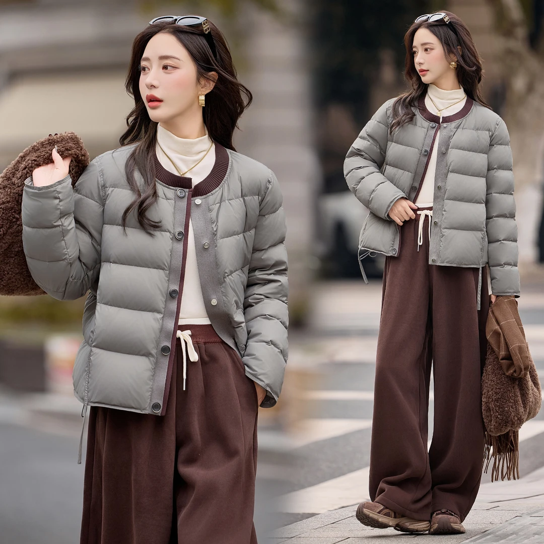 羽绒服女冬短款2025新款韩版宽松圆领时尚洋气时髦小个子爆款外套