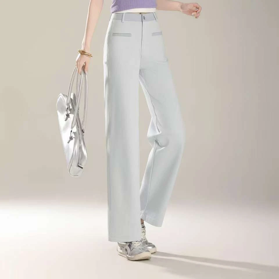 高腰显瘦直筒裤舒适百搭休闲裤女夏薄款