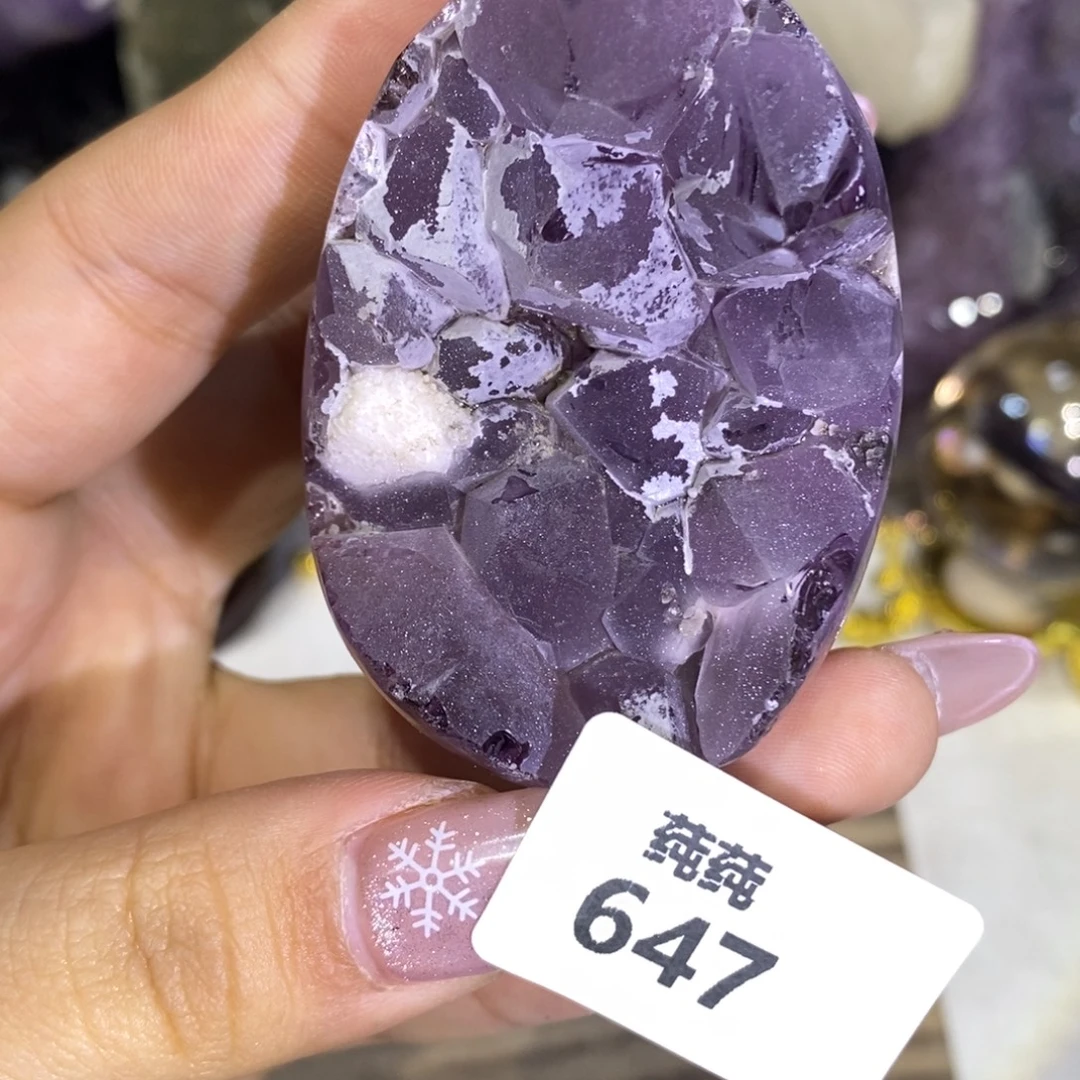 大型摆件（非配饰）紫晶未镶嵌全抛软糖带共生龙蛋
