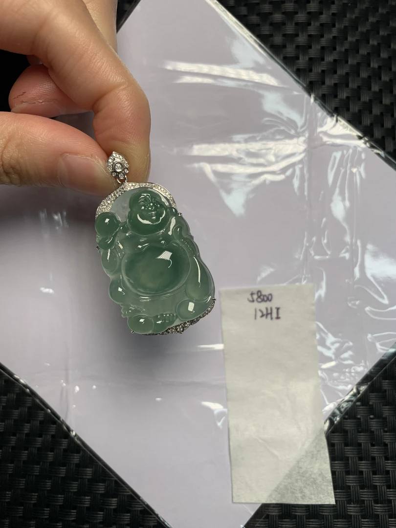 天然缅甸翡翠A货18K金镶嵌 12HI