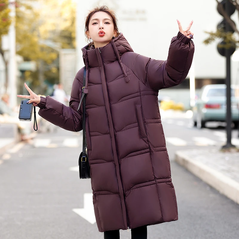 长款棉服过膝加厚2025新款冬季情侣宽松大码中戏外套棉衣