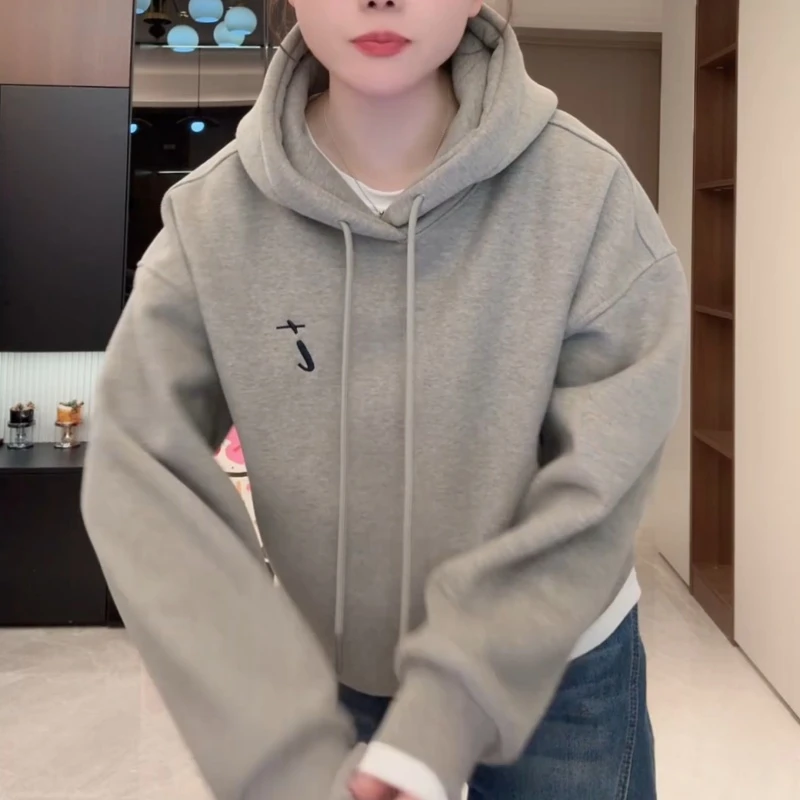 新款加绒小t连帽口袋抽绳卫衣加厚时尚休闲百搭LK2508269