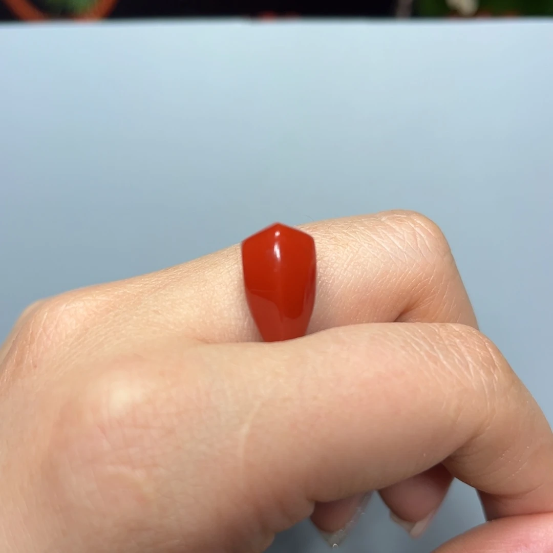 南红玛瑙辣椒红三通8.8mm未镶嵌