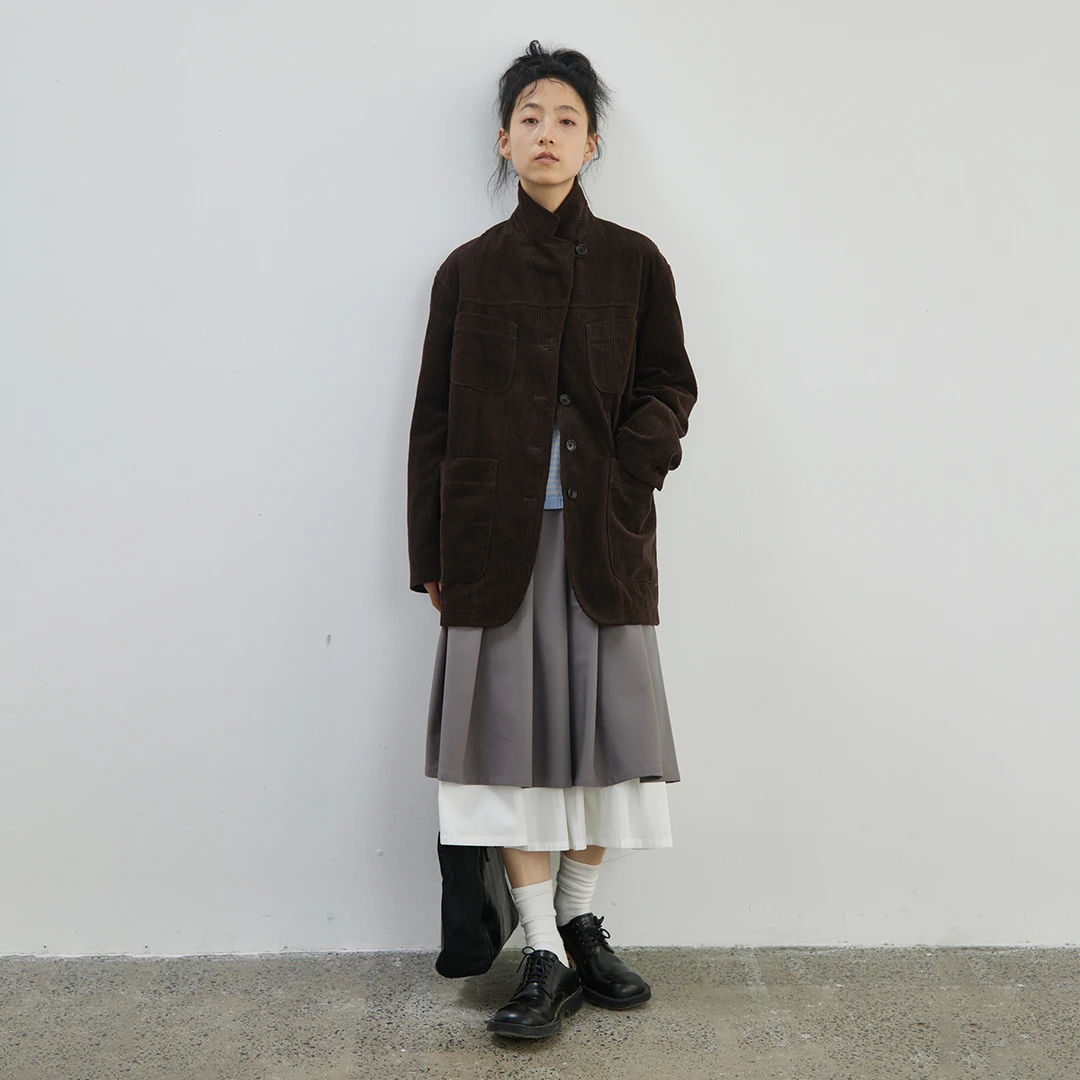 【车厢西装】步履不停 早春复古怀旧灯芯绒西装中长款外套上衣女