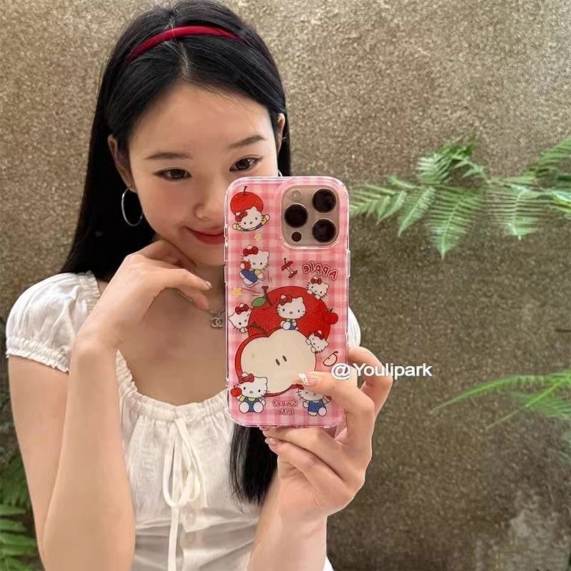 可爱KT红猫苹果适用苹果16Pro手机壳iPhone13创意15小众11/12软胶