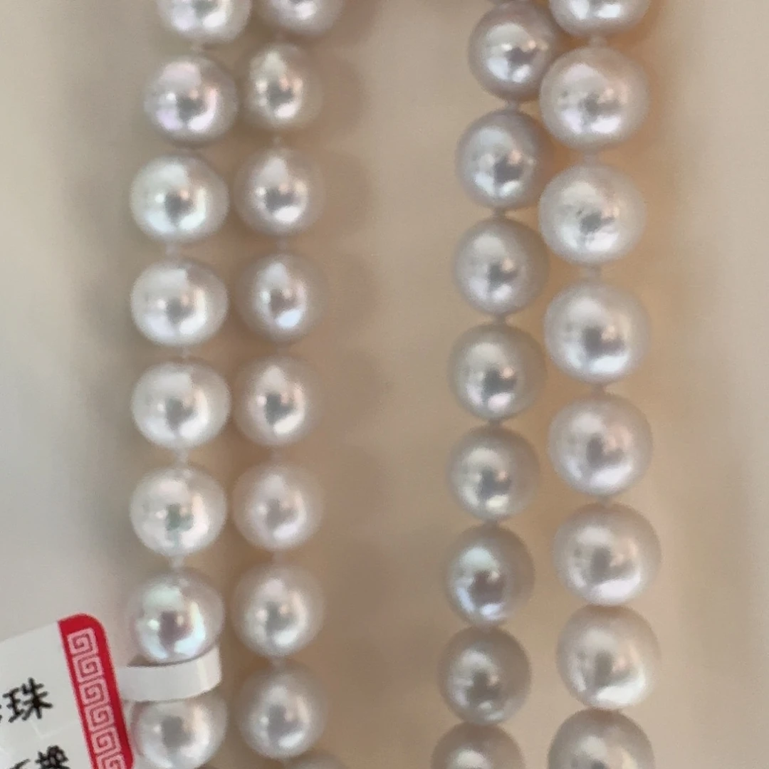 淡水珍珠银S925镶嵌颈饰8-9mm