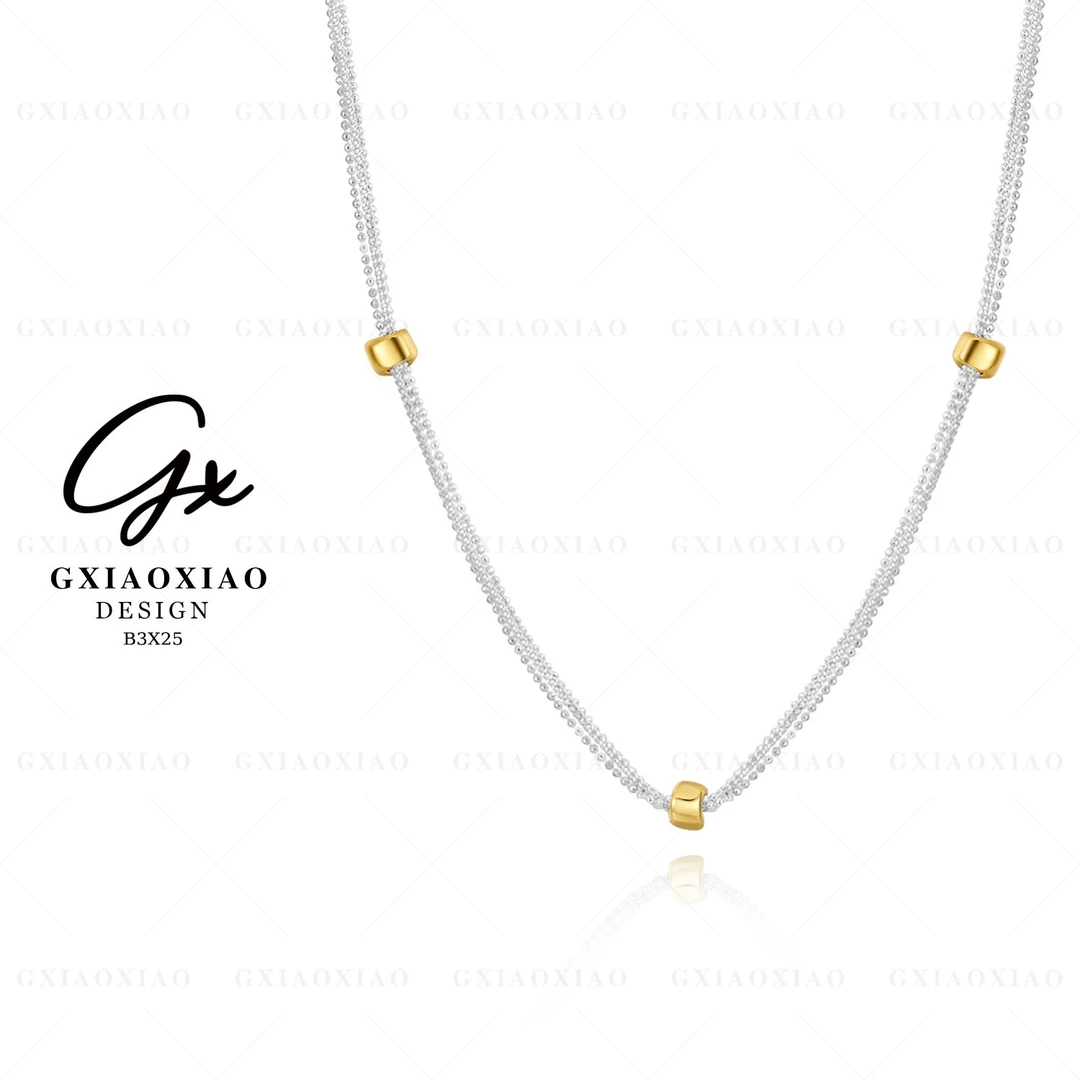 G XIAOXIAO 镀K金 【雅韵佳人】时尚简约百搭多层项链 B3X25