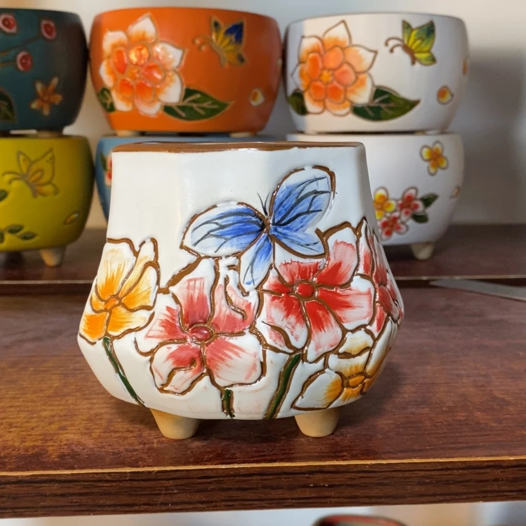 红陶韩式多肉植物花盆