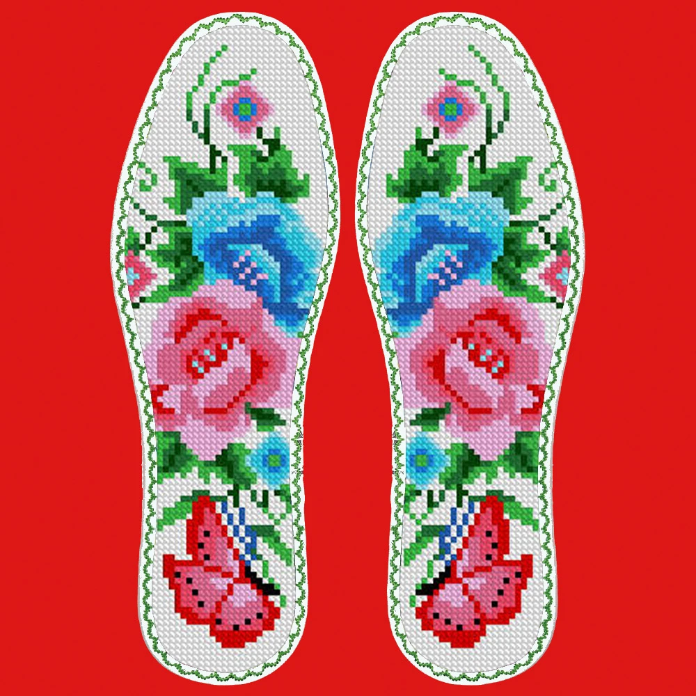 46码11CT十字绣鞋垫2可选花样