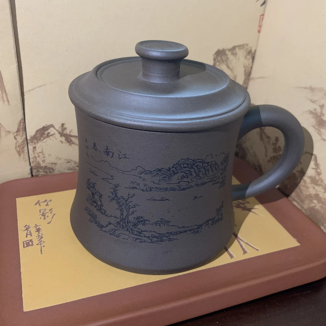 50号江南春盖杯大茶杯全手工带盖精美手工茶杯