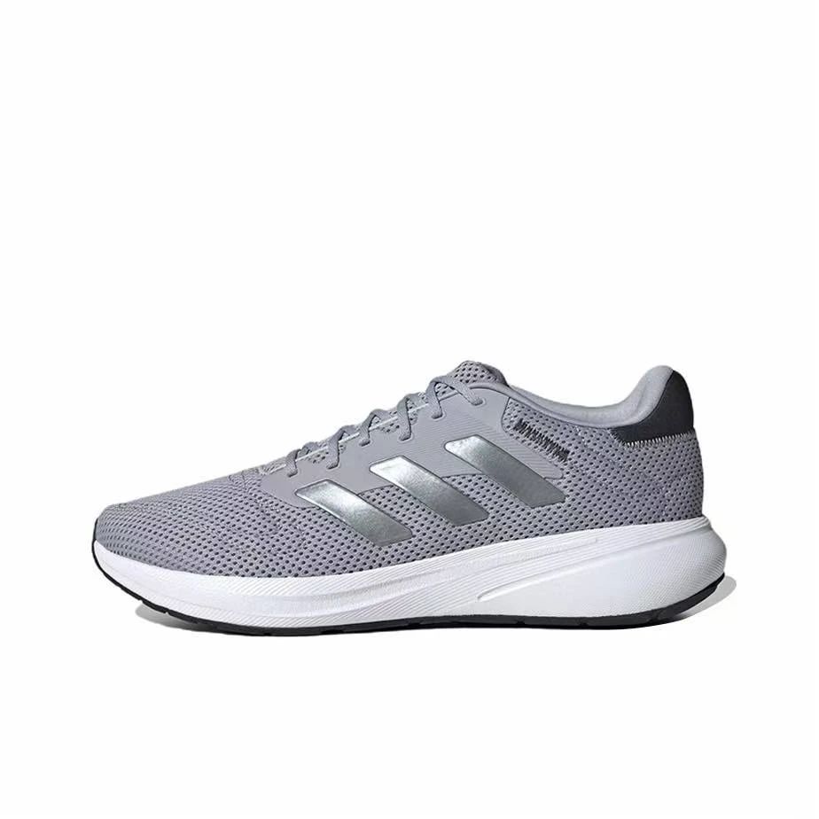 adidas Response 时尚舒适减震耐磨防滑低帮休闲跑鞋灰色 ID7333