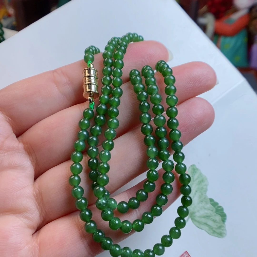 和田玉手链未镶嵌4俄罗斯碧玉