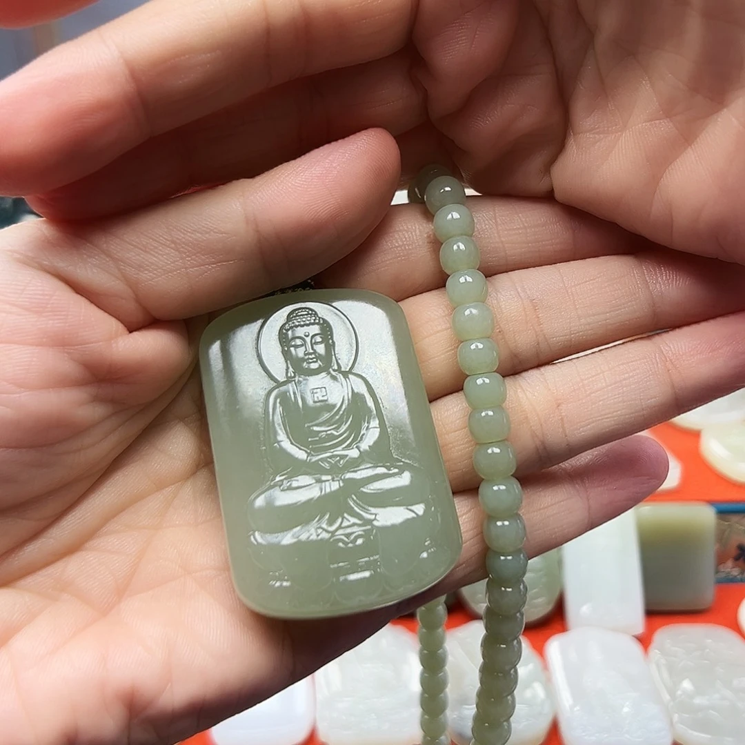 睛***理和田玉未镶嵌颈饰