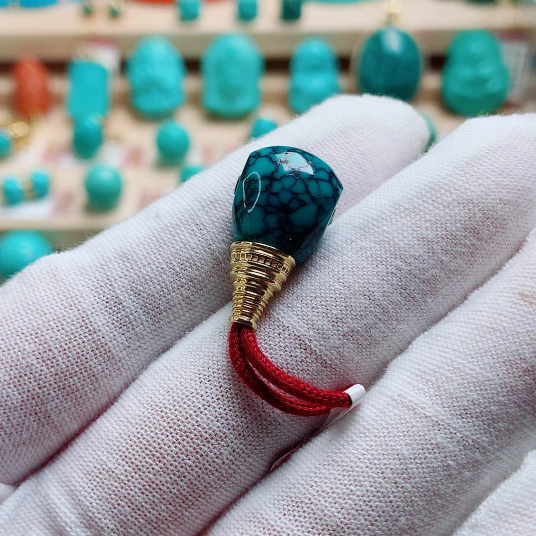 绿松石18K金镶嵌配饰