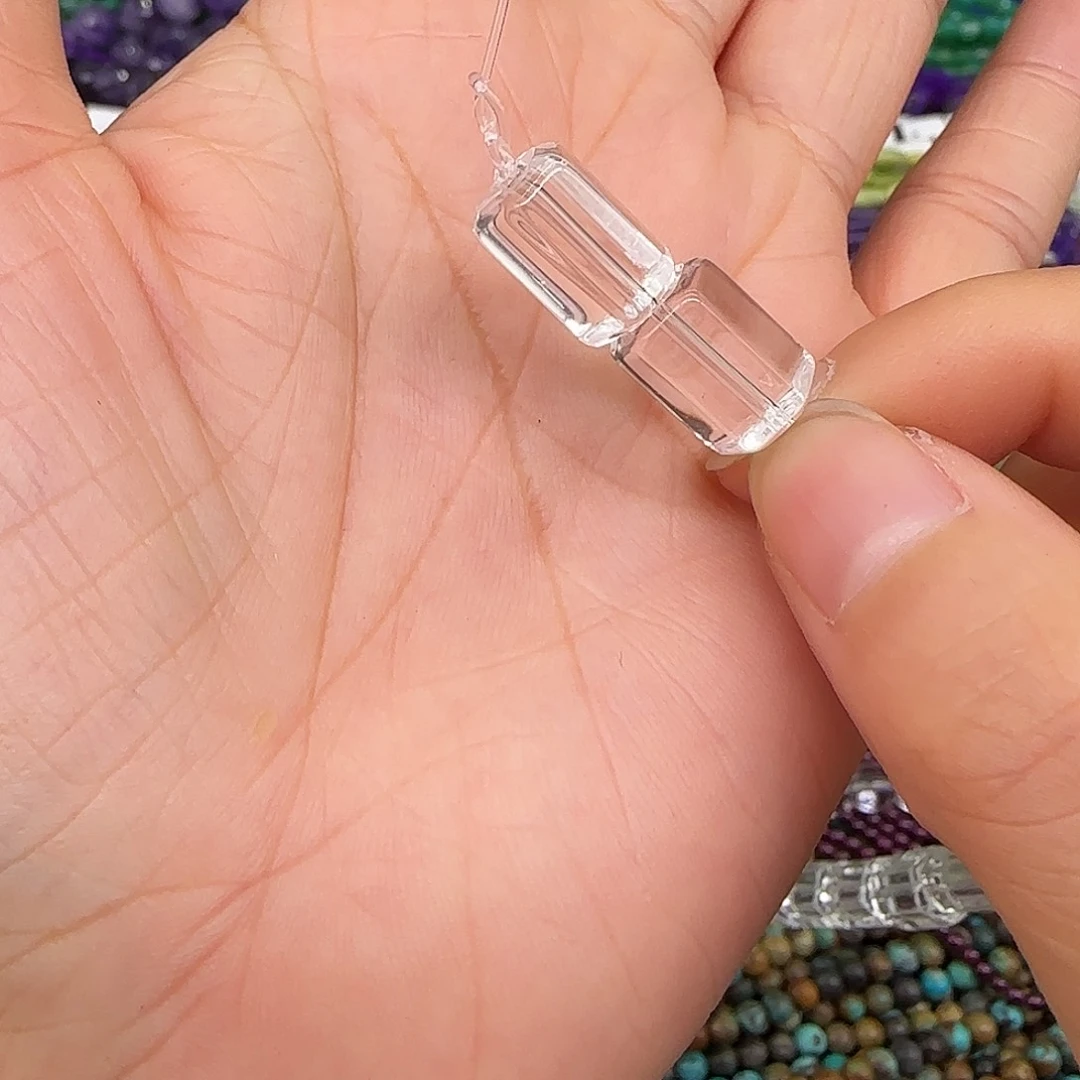 玛瑙/玉髓合金珠宝半成品白水晶7-12mm2颗