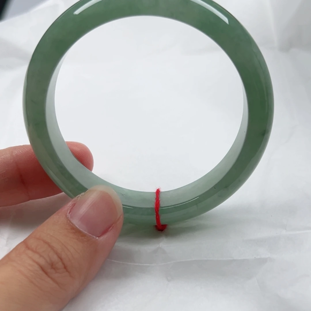 翡翠未镶嵌手镯天然翡翠手镯53正圈 绿光森林