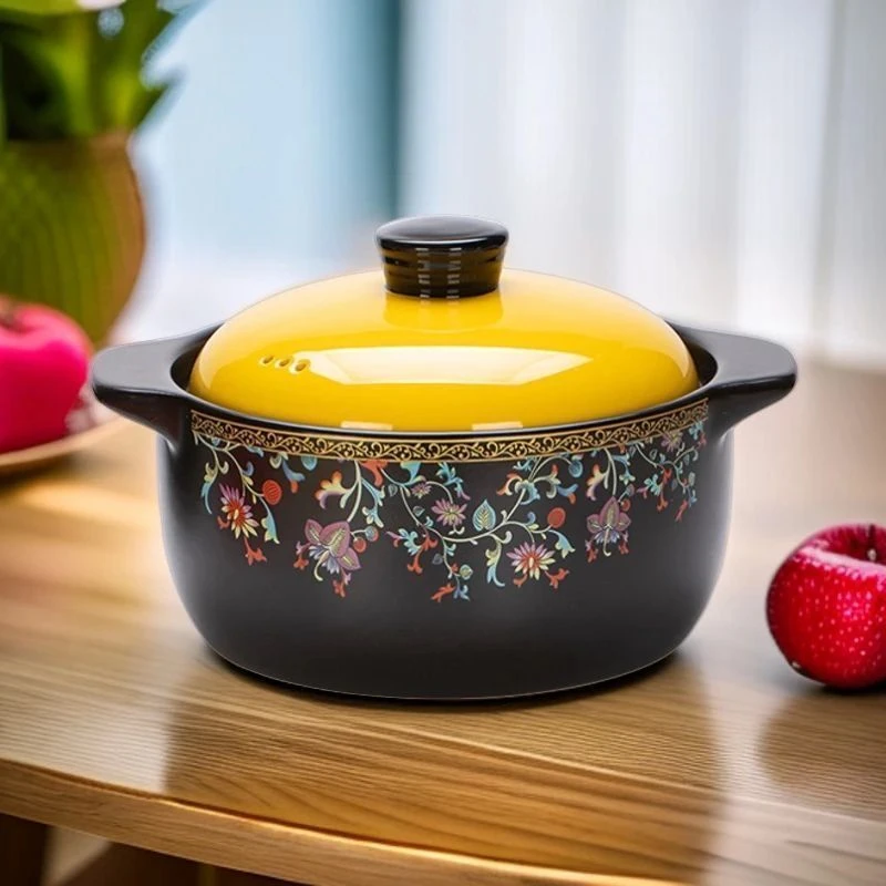 高度19口径22景德镇珐琅彩6斤大砂锅（可明火）279