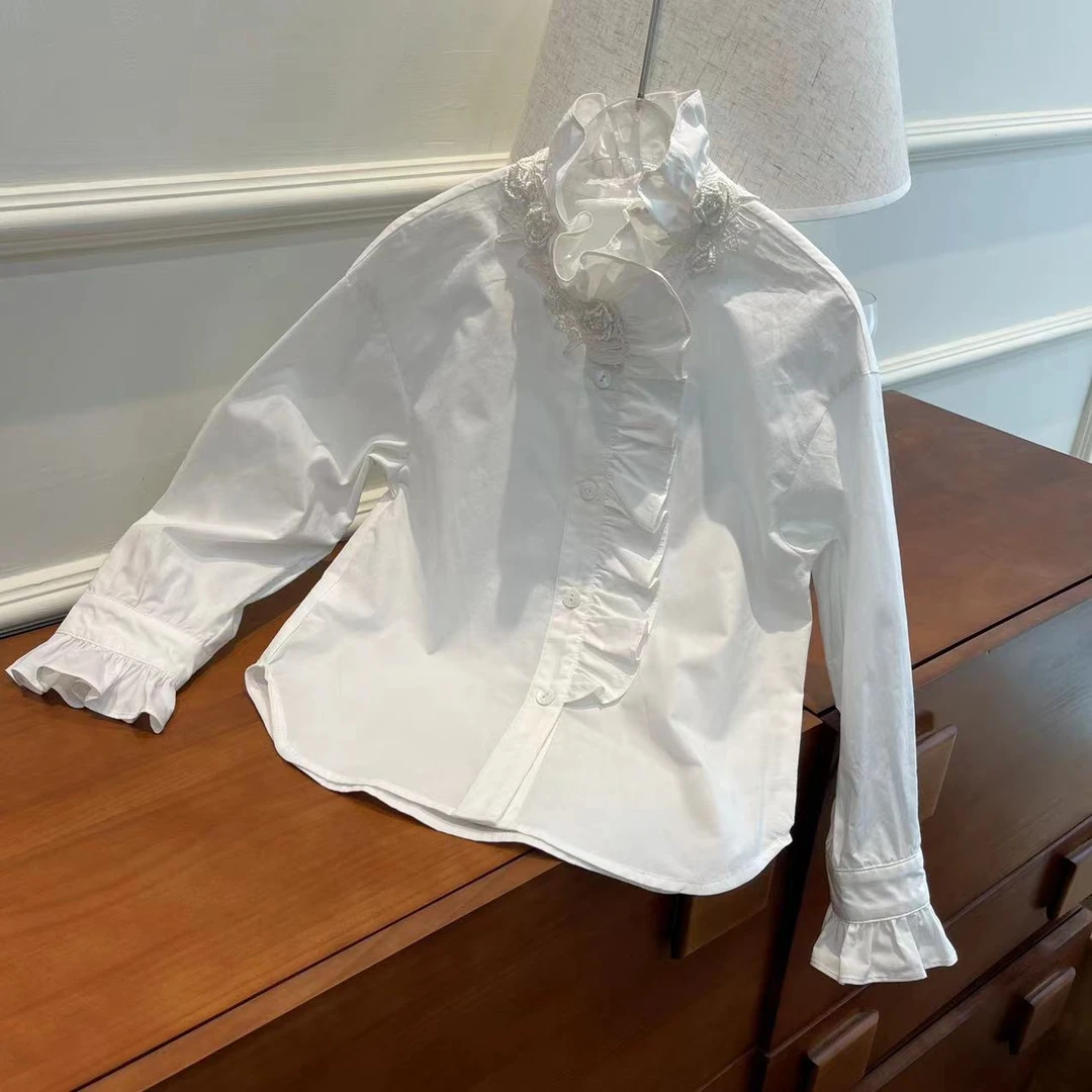 【喜儿定制】春季新款外穿时尚衬衫百搭女童儿童中国风中式女士