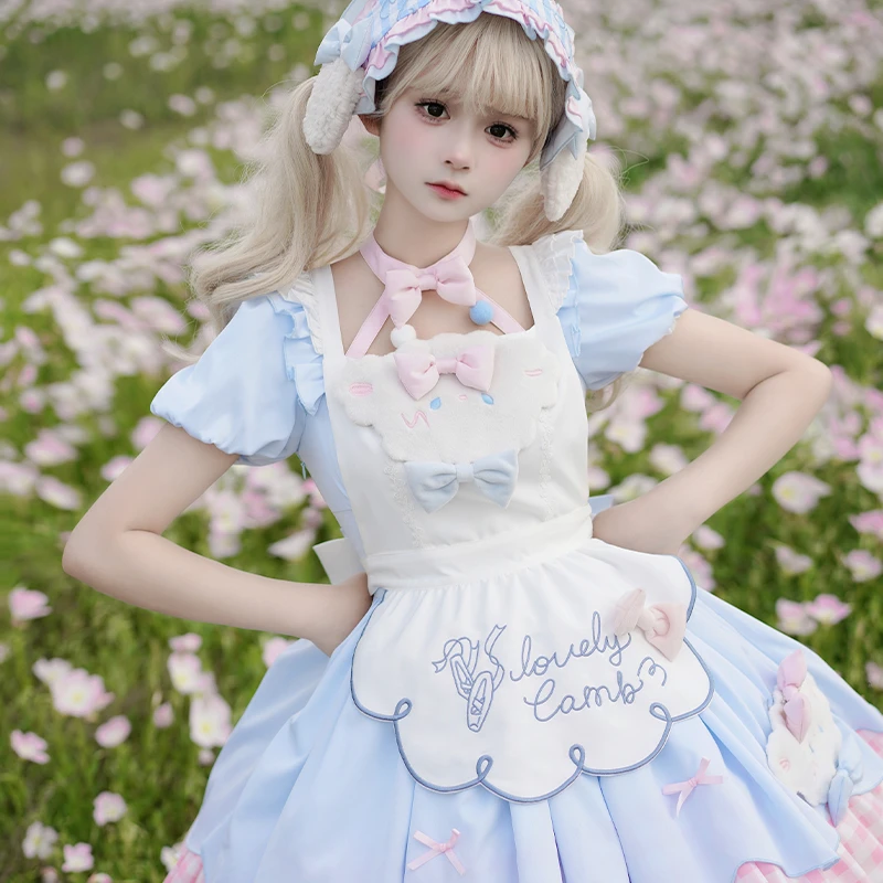 【现货】咩咩物语泡泡袖OP连衣裙软妹甜系原创lolita