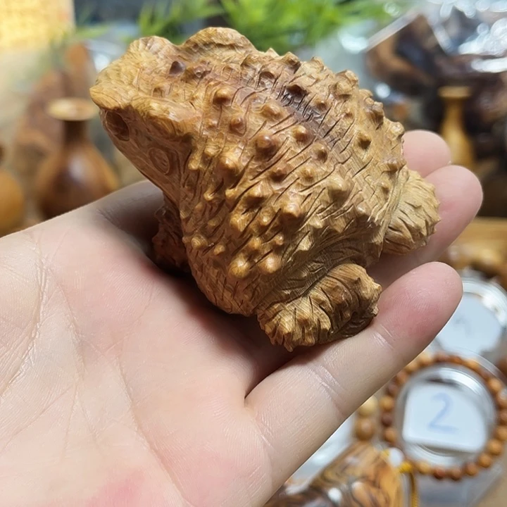 柏木（崖柏）太行崖柏手工雕刻四足金蟾