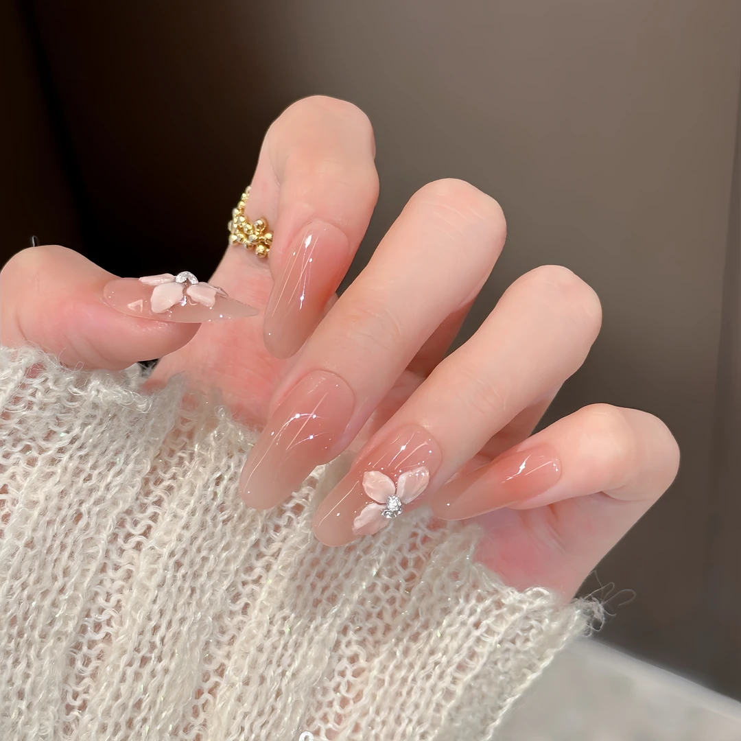 Rola nora 【琉璃冰花】纯手工穿戴甲 嬛嬛色手工雕花工艺 温柔显白