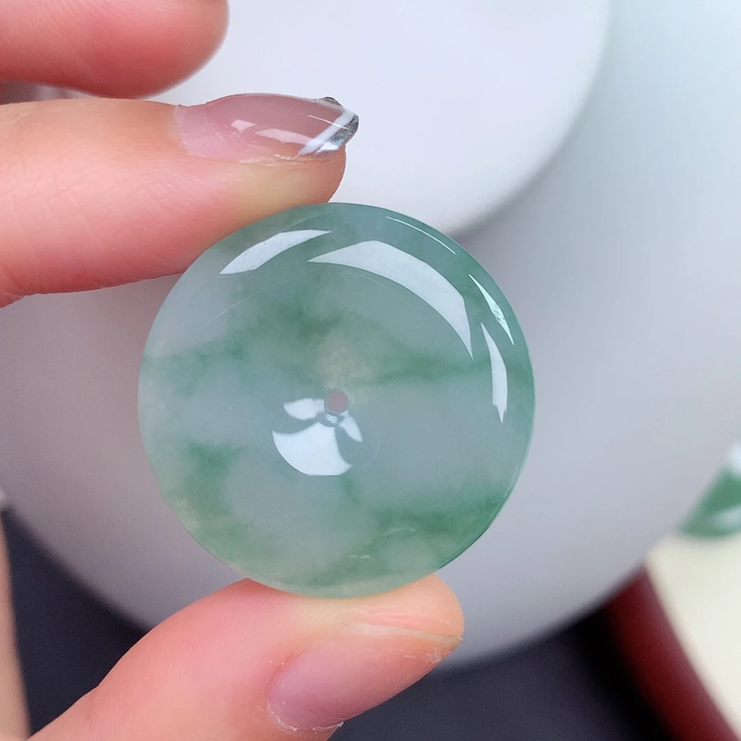 翡翠未镶嵌颈饰平安扣 27.5-5.0mm