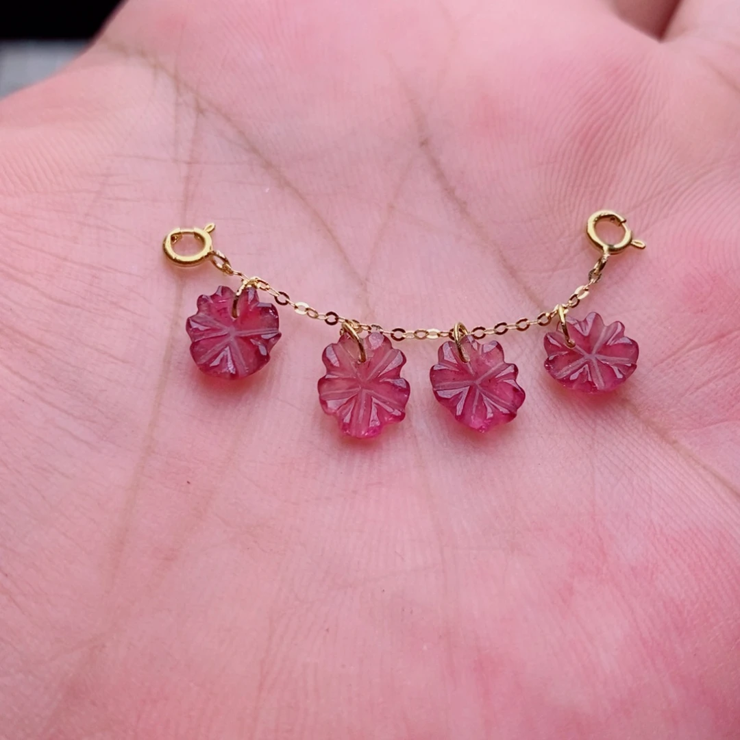 18K金镶嵌碧玺吊坠(不含链)碧玺