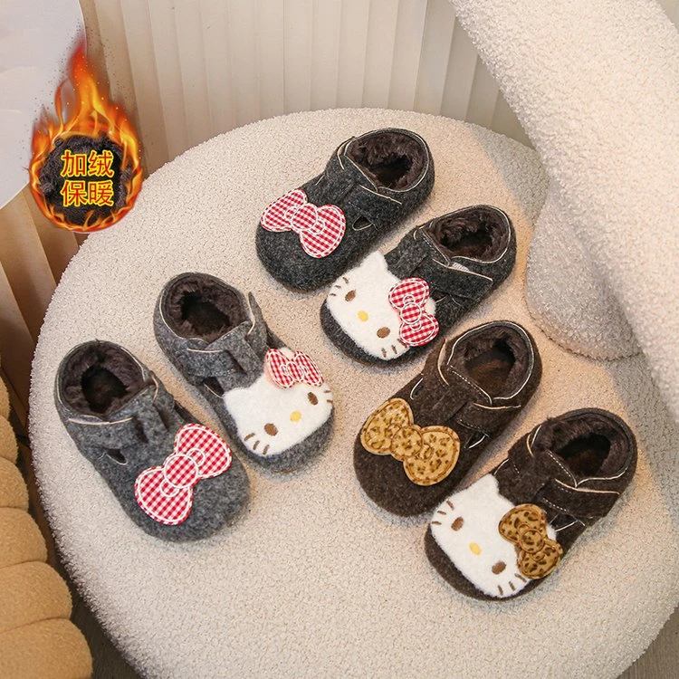女童毛毛鞋2025冬季新款儿童卡通保暖勃肯鞋小童宝宝鞋子冬季加绒