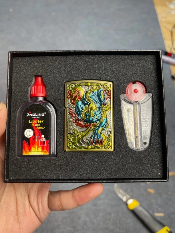 A 精亮灵动貔貅煤油打火机原装创意个性国潮