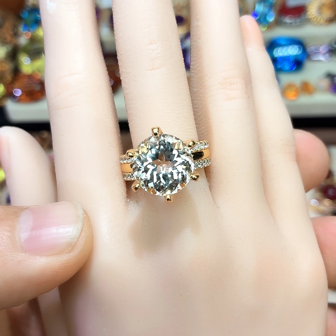 托帕石银S925镶嵌戒指