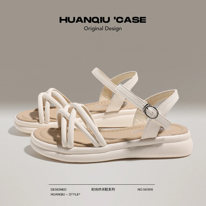 环球凉鞋女2025夏季新款一字带平底外穿仙女风配裙子沙滩鞋女鞋子