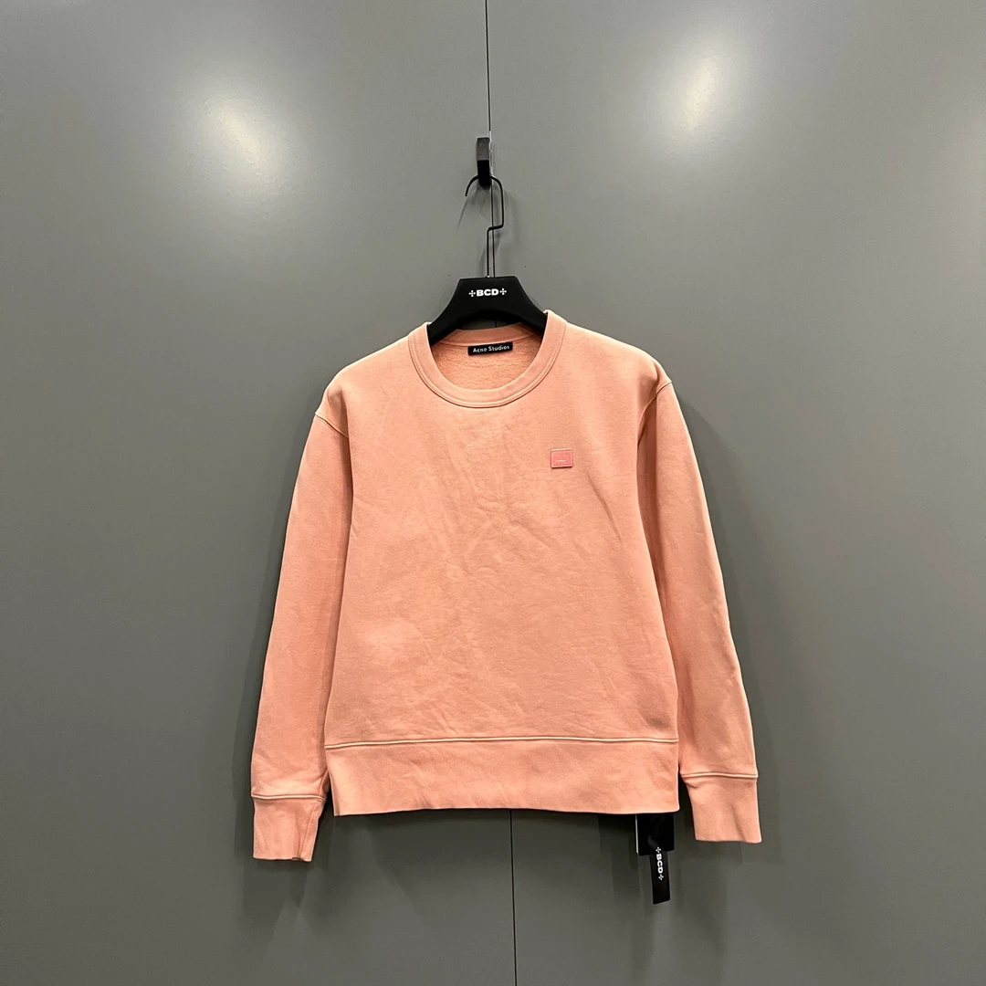 99新 Acne studio 粉色刺绣徽标卫衣 XS码 604226