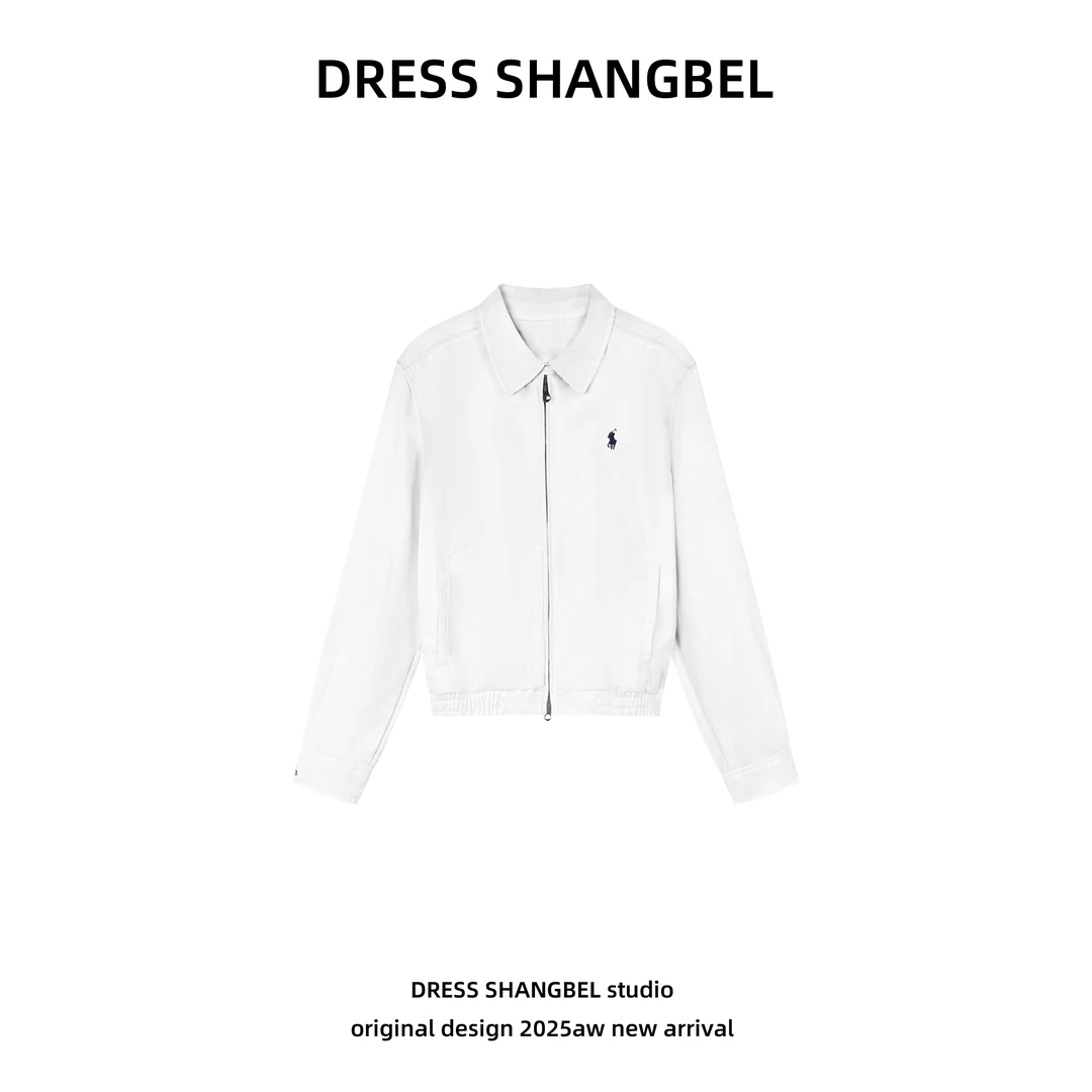 DRESS -秋季新款C53设计师轻奢高端时尚白色翻领刺绣外套5982H