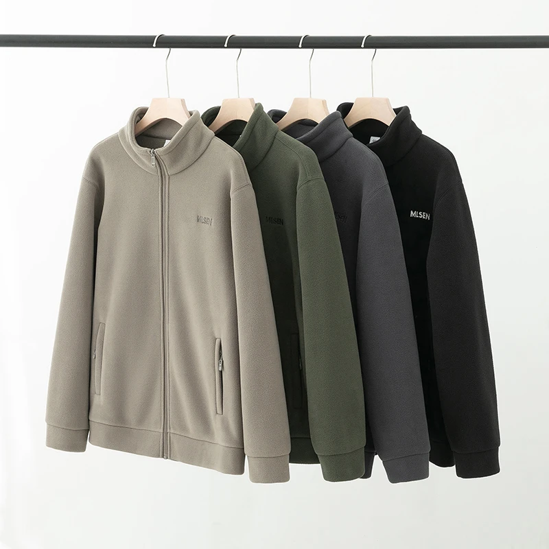 （抗静电8656）男女同款双面绒防风加厚保暖抗寒休闲外套夹克