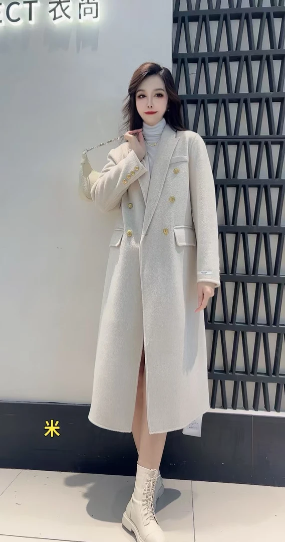 96036 秋冬新款时尚百搭女士双面长款大衣 三楼