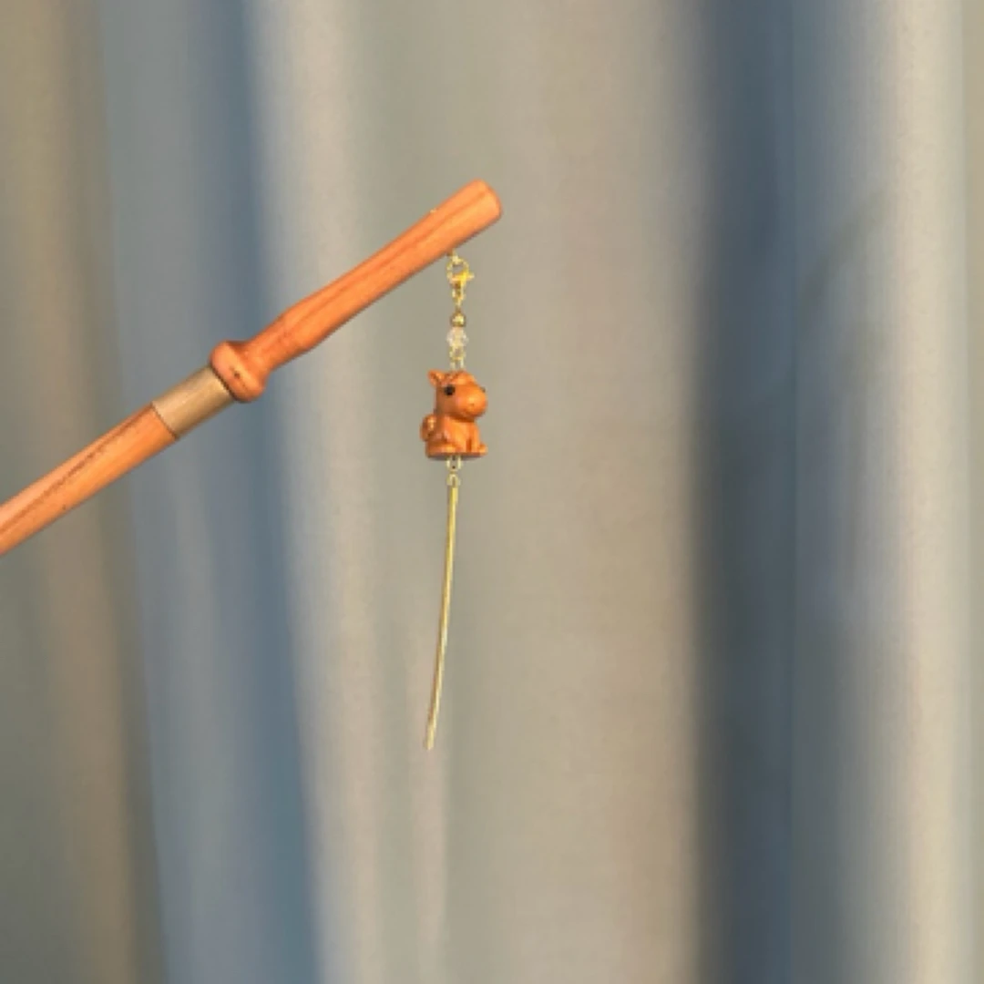 新款十二个生肖流苏系列桃木版藏刀簪