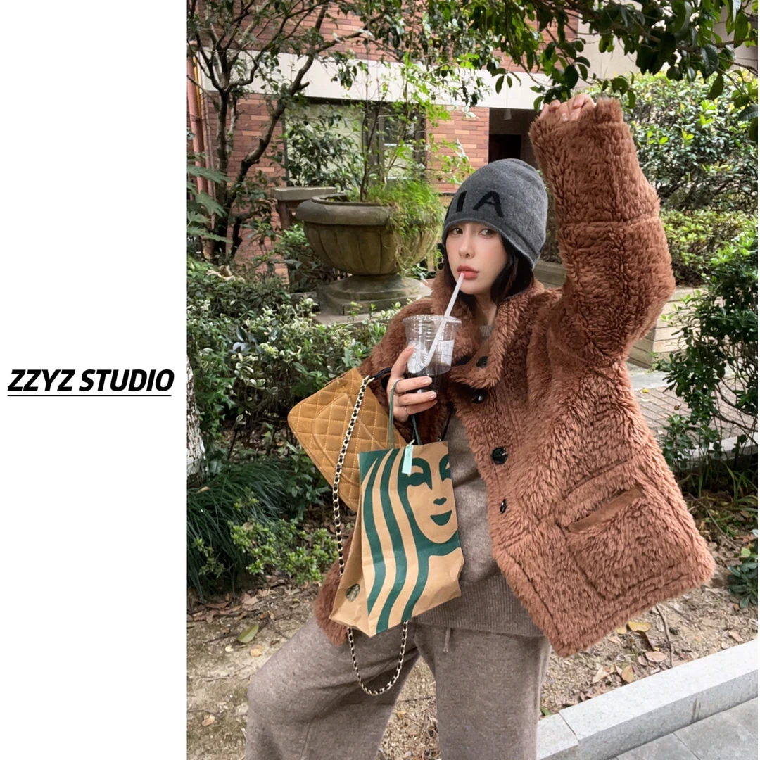 【ZZYZ】“暮色之城”双面穿100澳洲进口羊毛羊羔毛皮毛一体外套