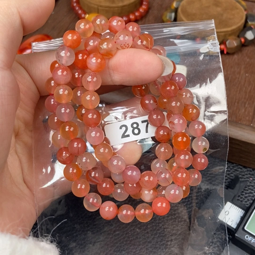 南红玛瑙未镶嵌手链卡7.7