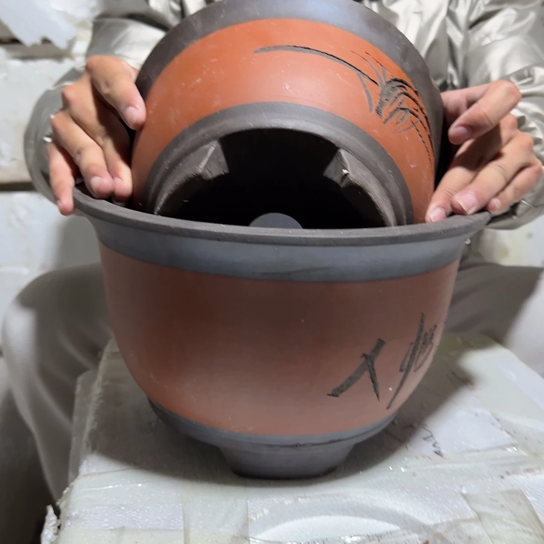 紫砂花盆瑕疵是我